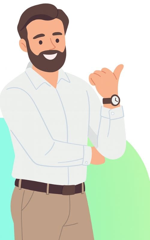 微笑的商务人士插画,象征专业Shopify建站顾问