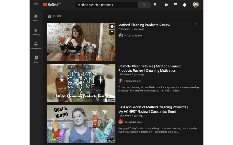 YouTube页面