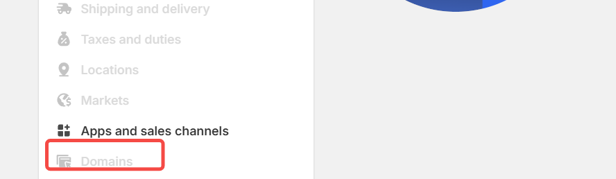 侧边菜单中显示“应用和销售渠道”的选项，突出显示“域名”部分。