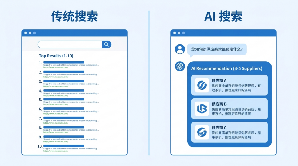 传统搜索 vs AI 搜索:制造业买家行为变化
