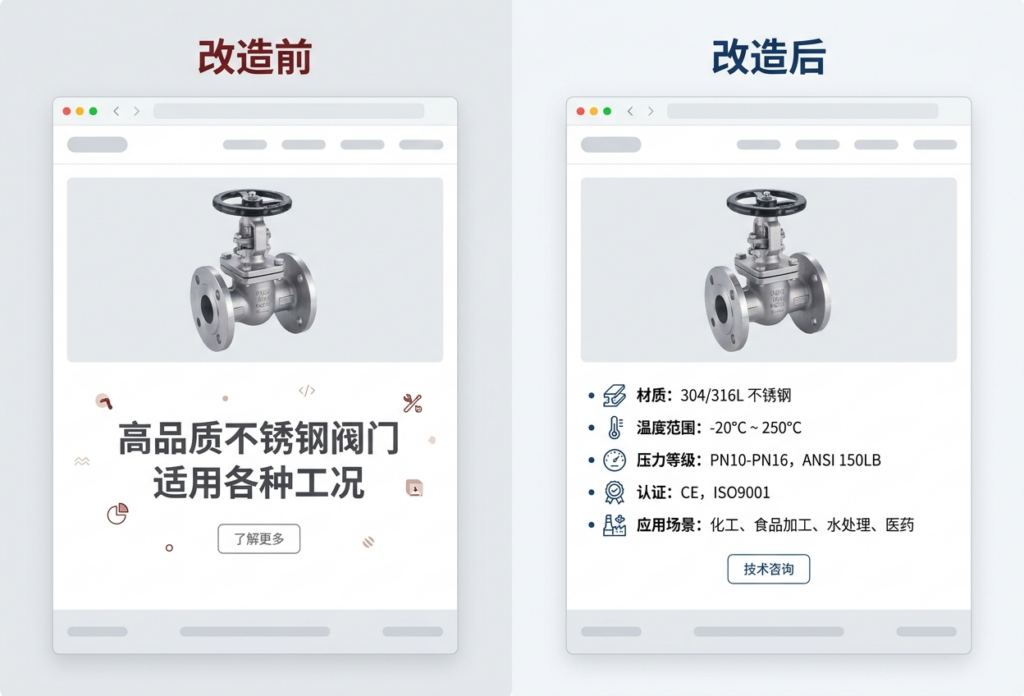 产品页改造前后对比:从宣传册到 AI 可引用知识库