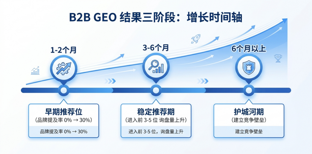 B2B GEO 见效周期:3 个阶段时间线
